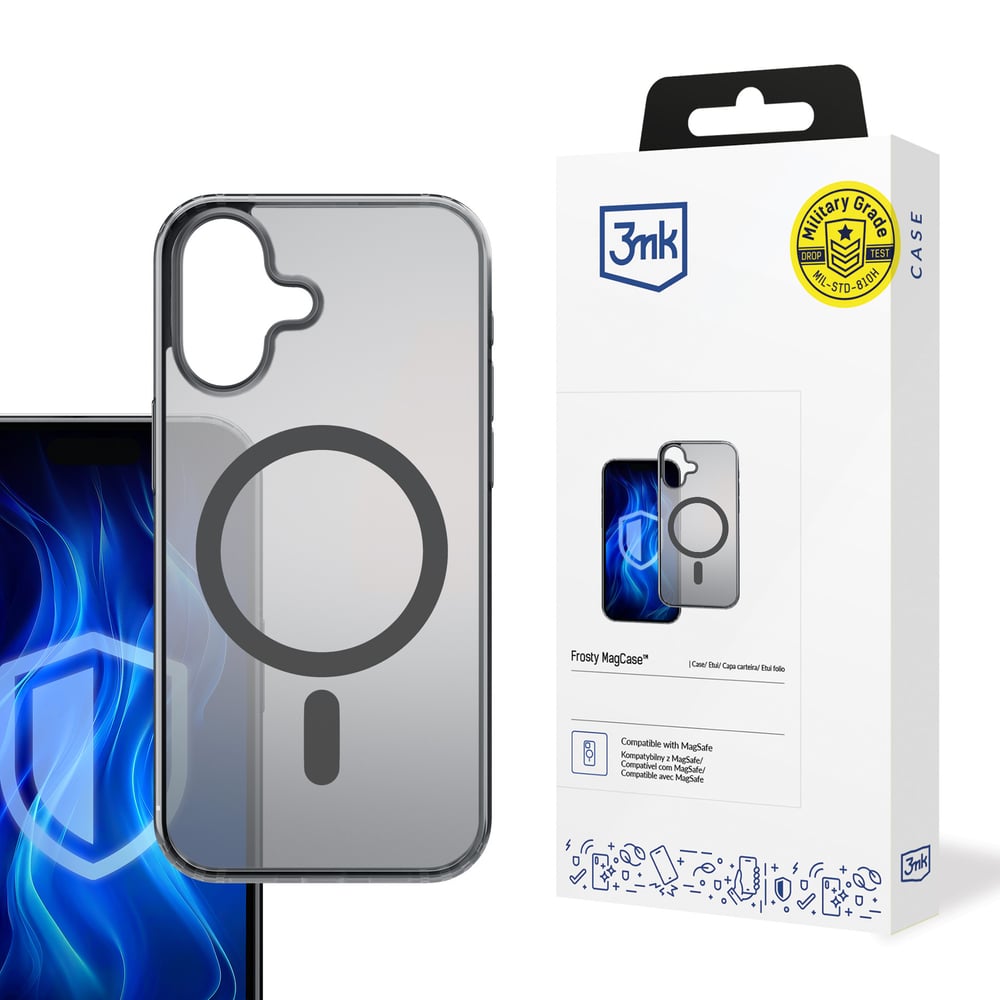 3MK Frosty Magcase Back Cover Μεταλλικό 2mm Μαύρο (iPhone 16)