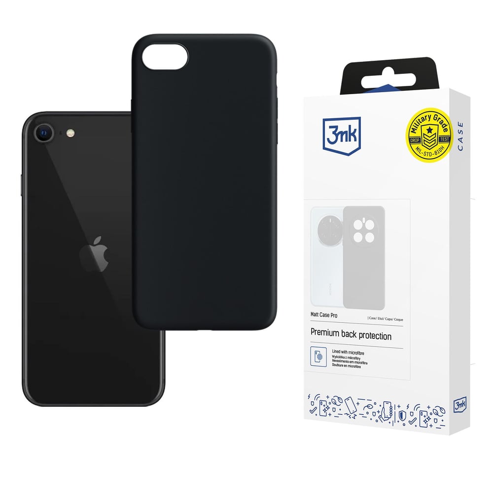 3MK Matt Back Cover Πλαστικό Μαύρο (iPhone SE 2020)