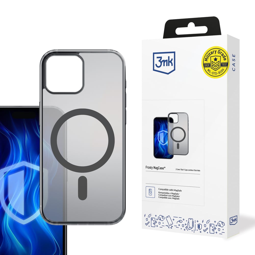 3MK Frosty Magcase Back Cover 2mm Μαύρο (iPhone 14 Plus)