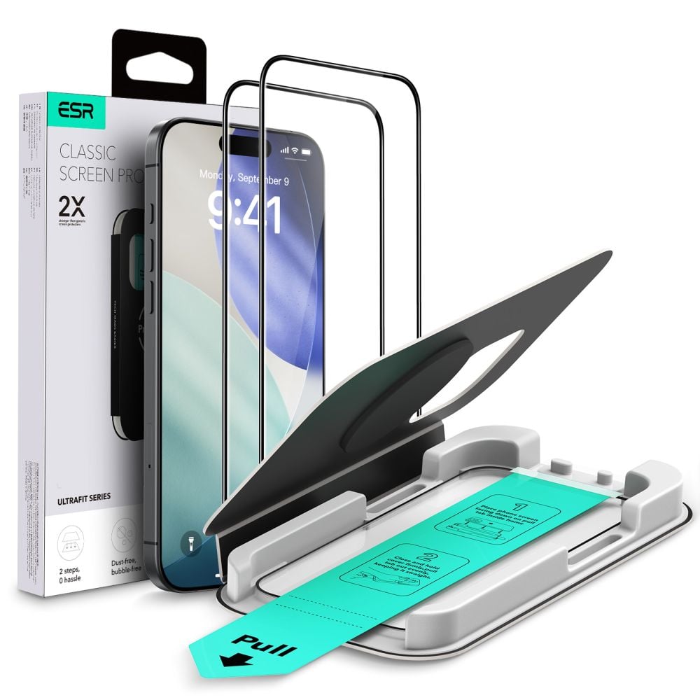 Esr Ultrafit Tempered Glass 2-pack Iphone 16 Pro 17 Clear