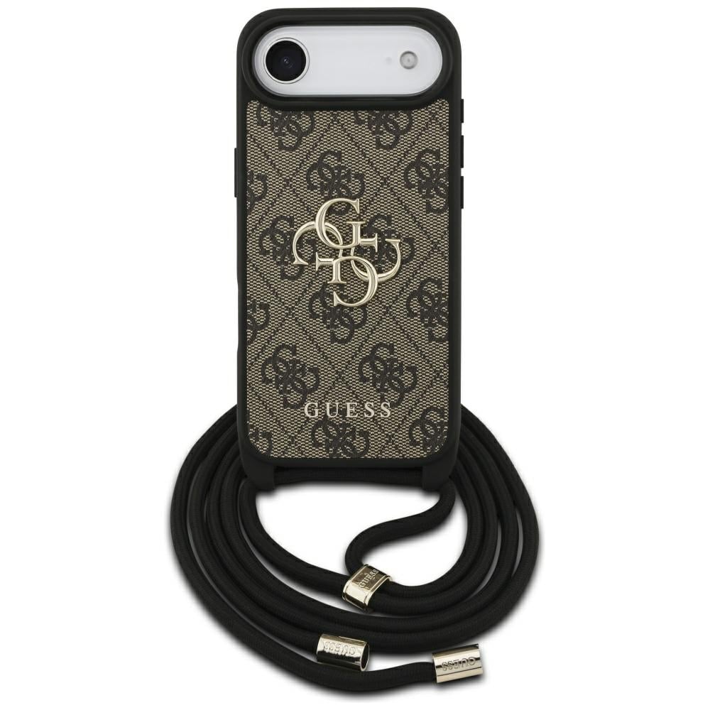 Guess Back Cover Μεταλλικό με Λουράκι Καφέ (iPhone Air)