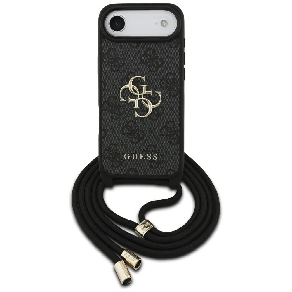 Guess Back Cover Μεταλλικό με Λουράκι Μαύρο (iPhone Air)