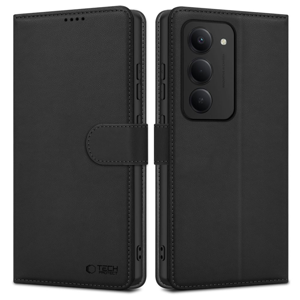 Tech-protect Wallet Synthetic Leather Silicone Black Redmi 15 Tpwalxiar15
