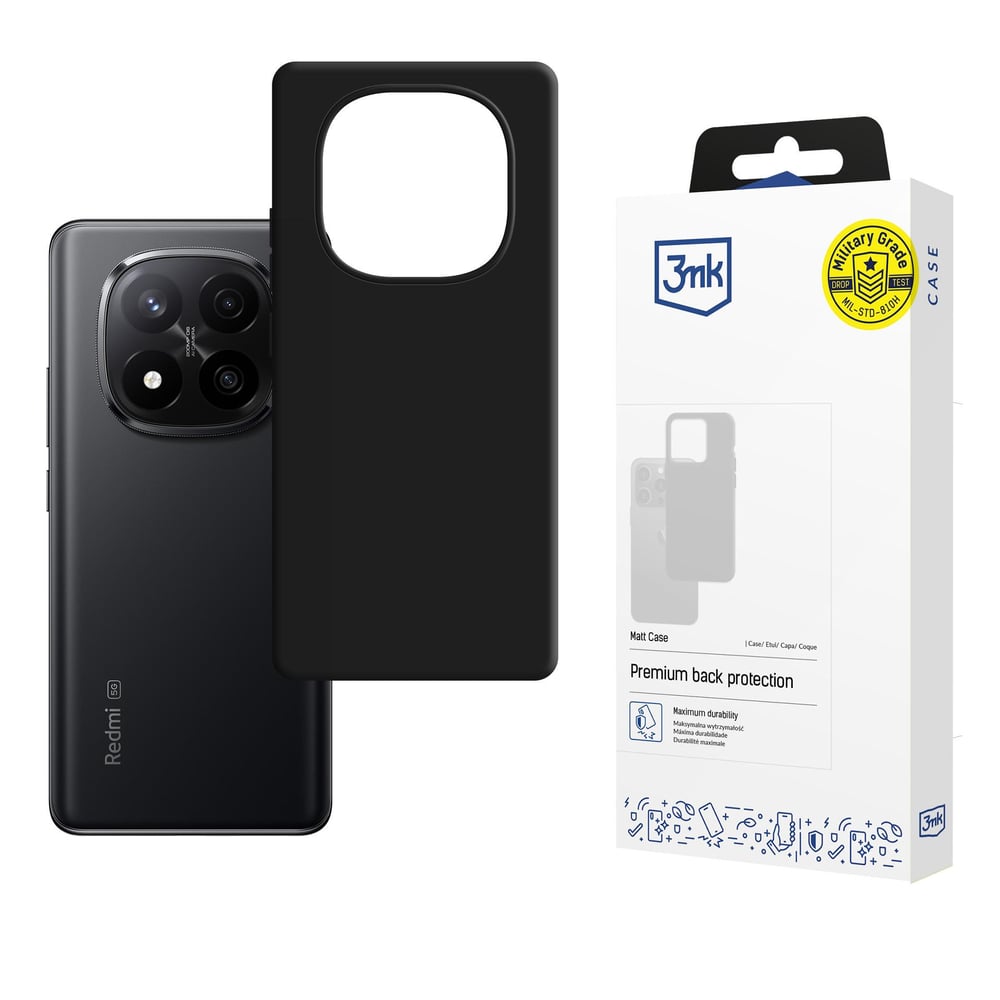 3MK Matt Back Cover Σιλικόνης Μαύρο (Redmi Note 15)