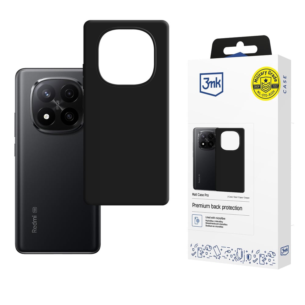 3MK Matt Back Cover Σιλικόνης Μαύρο (Redmi Note 15)