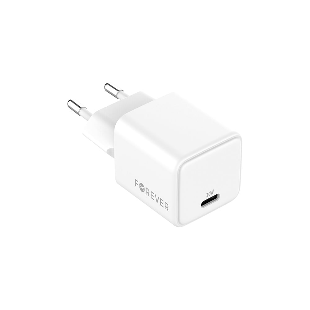 Forever Φορτιστής Χωρίς Καλώδιο GaN με Θύρα USB-C 20W Power Delivery Λευκός (TC-08-20C)