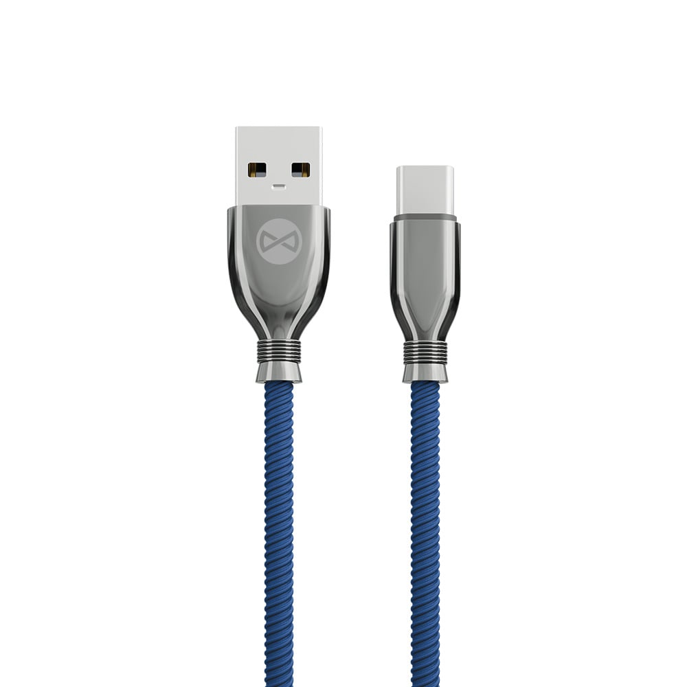Forever Tornado Braided USB 2.0 Cable USB-C male - USB-A Μπλε 1m