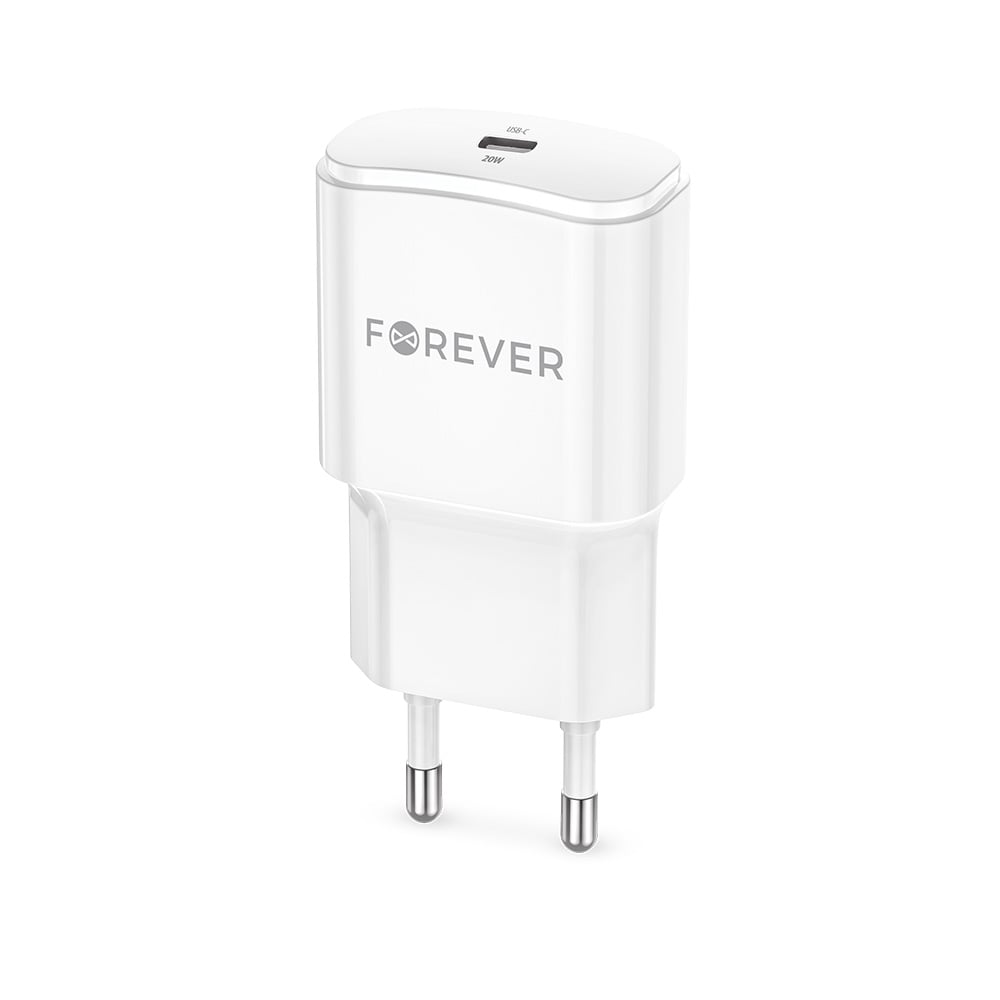 Forever Φορτιστής Χωρίς Καλώδιο με Θύρα USB-C 20W Power Delivery Λευκός (FTCPD20)