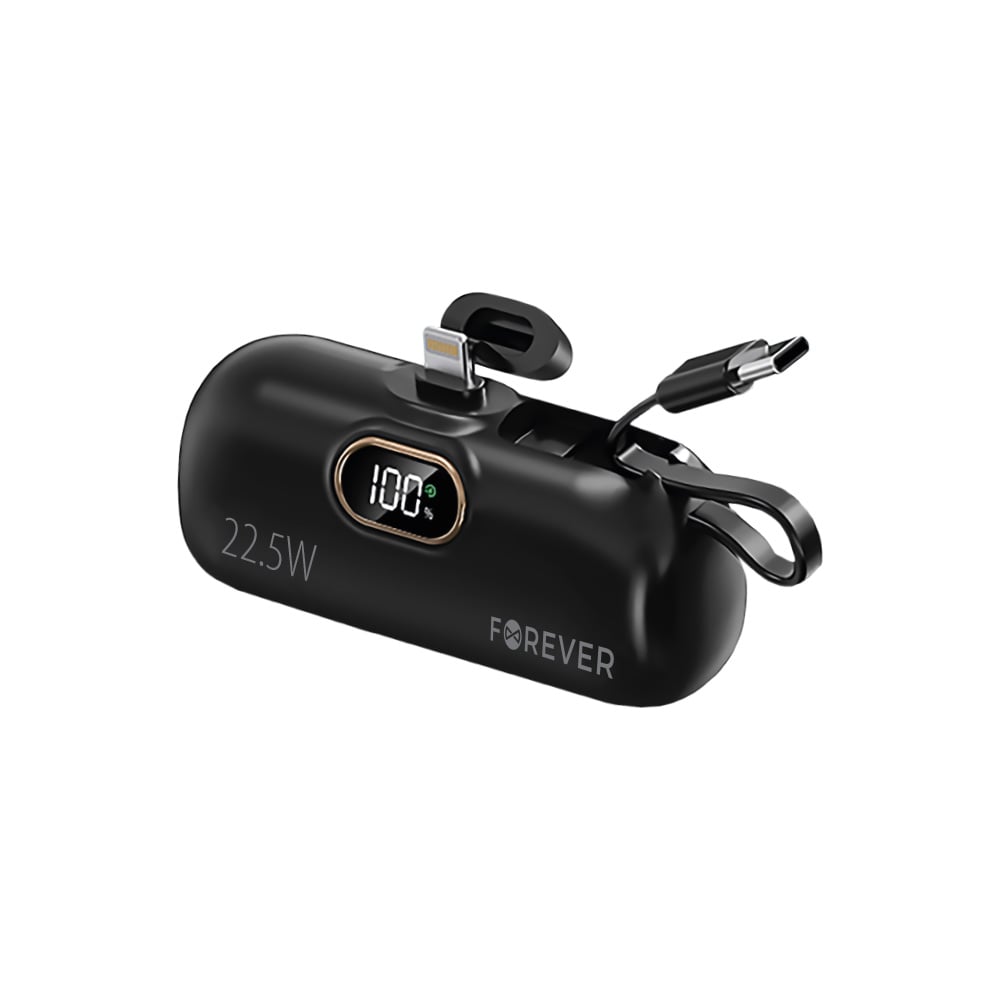 Forever MTB-100 Lightning Power Bank 5000mAh 22.5W Μαύρο
