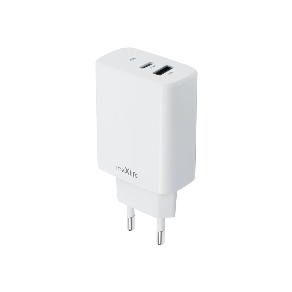 Maxlife Φορτιστής Χωρίς Καλώδιο με Θύρα USB-A και Θύρα USB-C 30W Power Delivery / Quick Charge 3.0 Λευκός (MXTC-10-30AC)