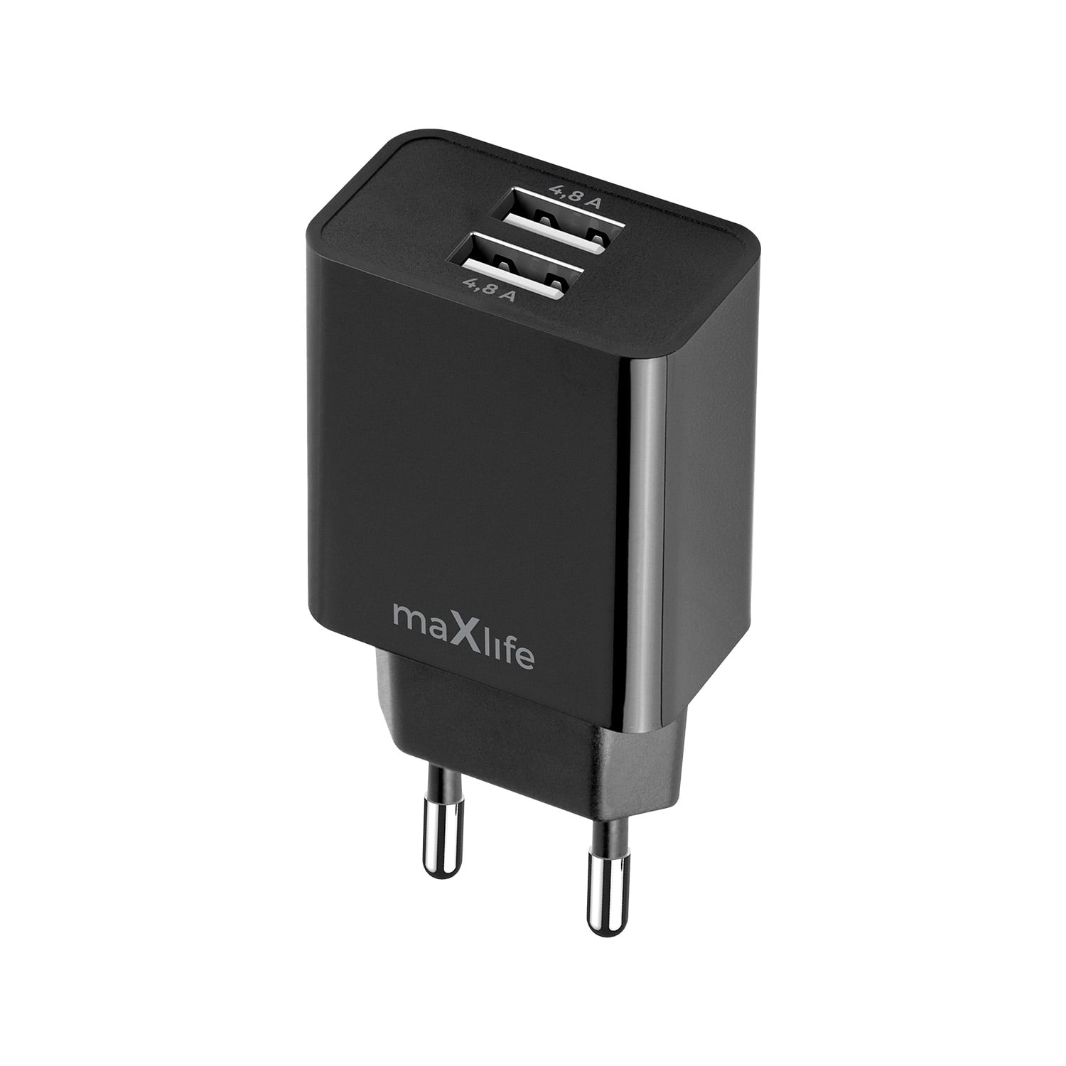Maxlife Φορτιστής Χωρίς Καλώδιο με 2 Θύρες USB-A Μαύρος (MXTC-12)