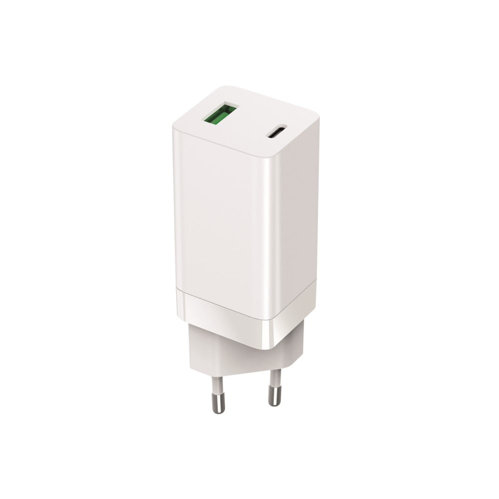 Setty Φορτιστής Χωρίς Καλώδιο GaN με Θύρα USB-A και Θύρα USB-C 65W Power Delivery Λευκός (LSI-02)