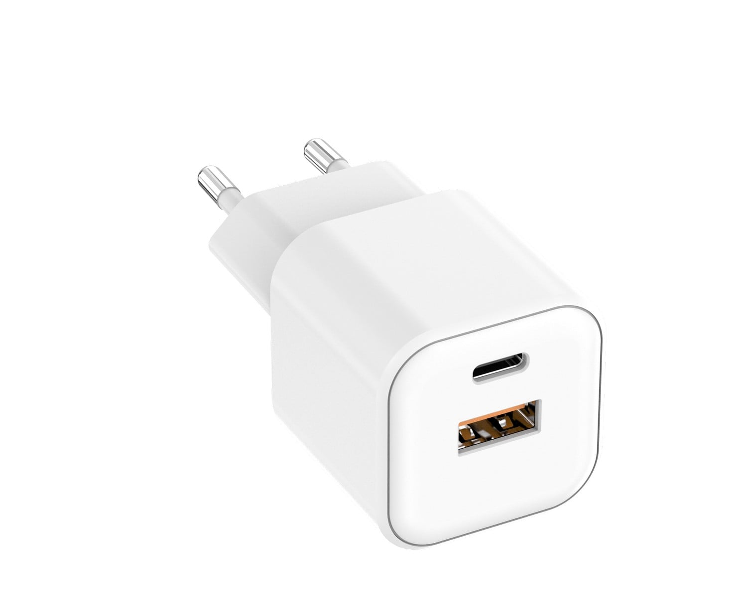 Setty Φορτιστής Χωρίς Καλώδιο GaN με Θύρα USB-A και Θύρα USB-C 20W Power Delivery Λευκός (LSGaN-AC-200)