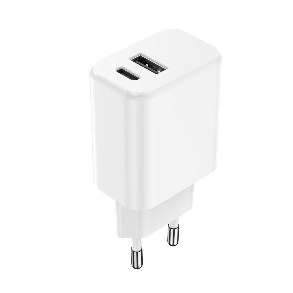 Setty Φορτιστής Χωρίς Καλώδιο με Θύρα USB-A και Θύρα USB-C 20W Power Delivery / Quick Charge 3.0 Λευκός (GSM106083)