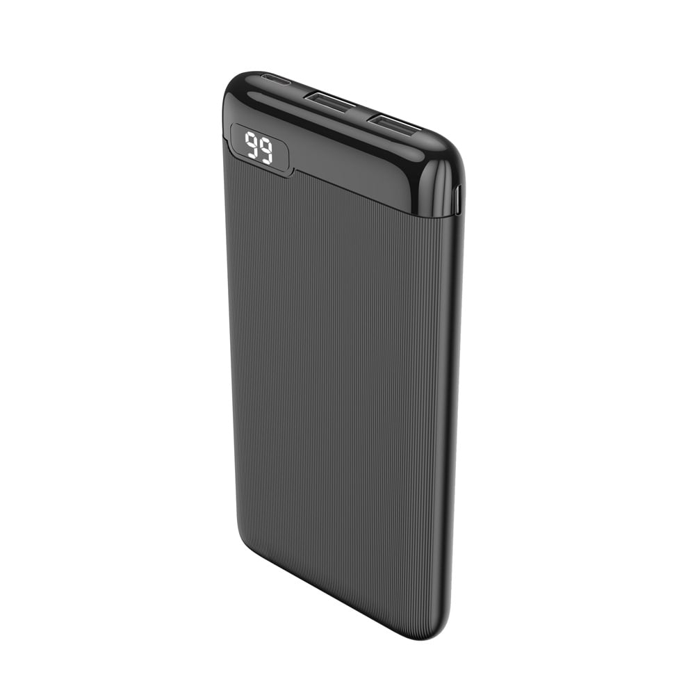Setty Power Bank 10000mAh με 2 Θύρες USB-A Μαύρο