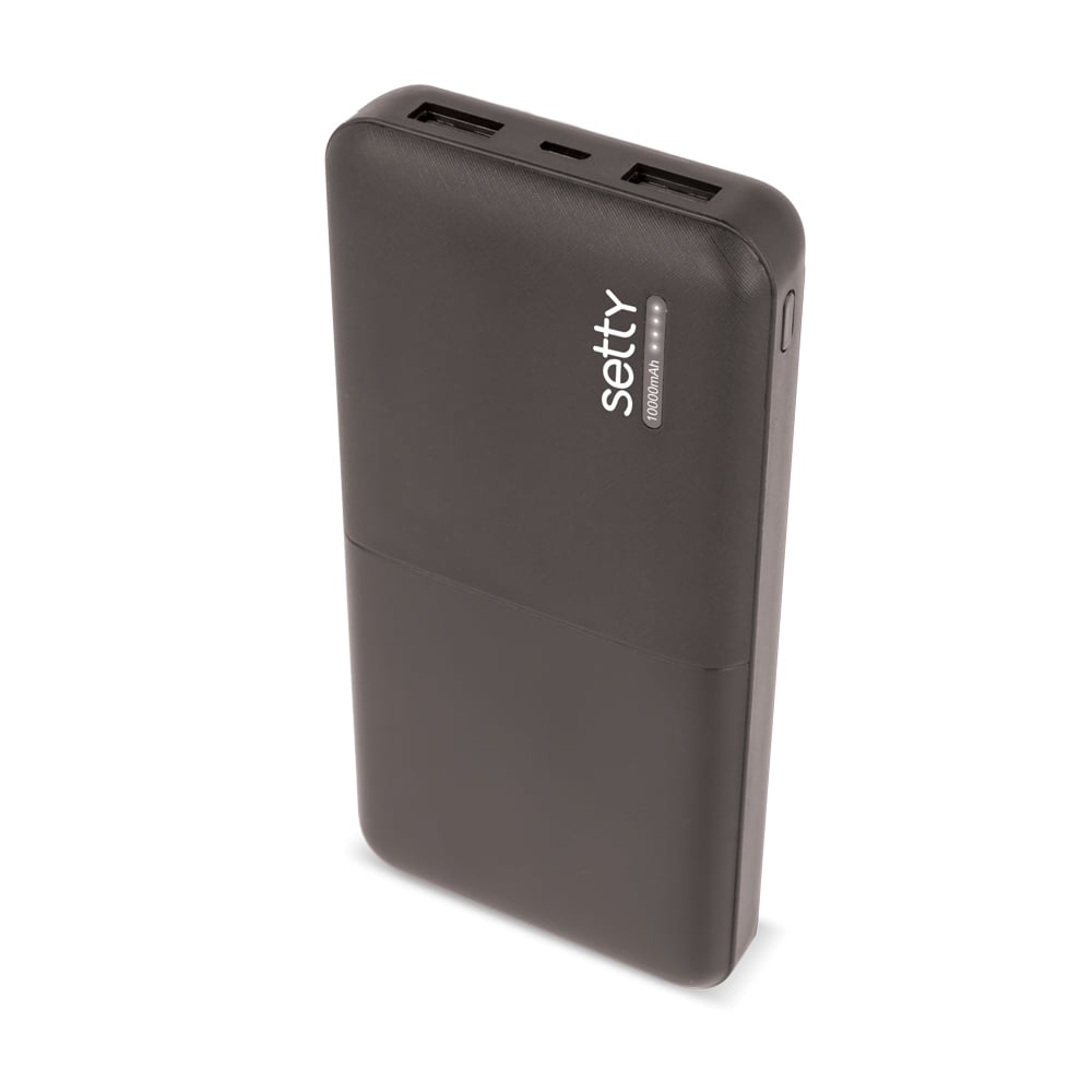 Setty SPB10B Power Bank 10000mAh με 2 Θύρες USB-A Μαύρο