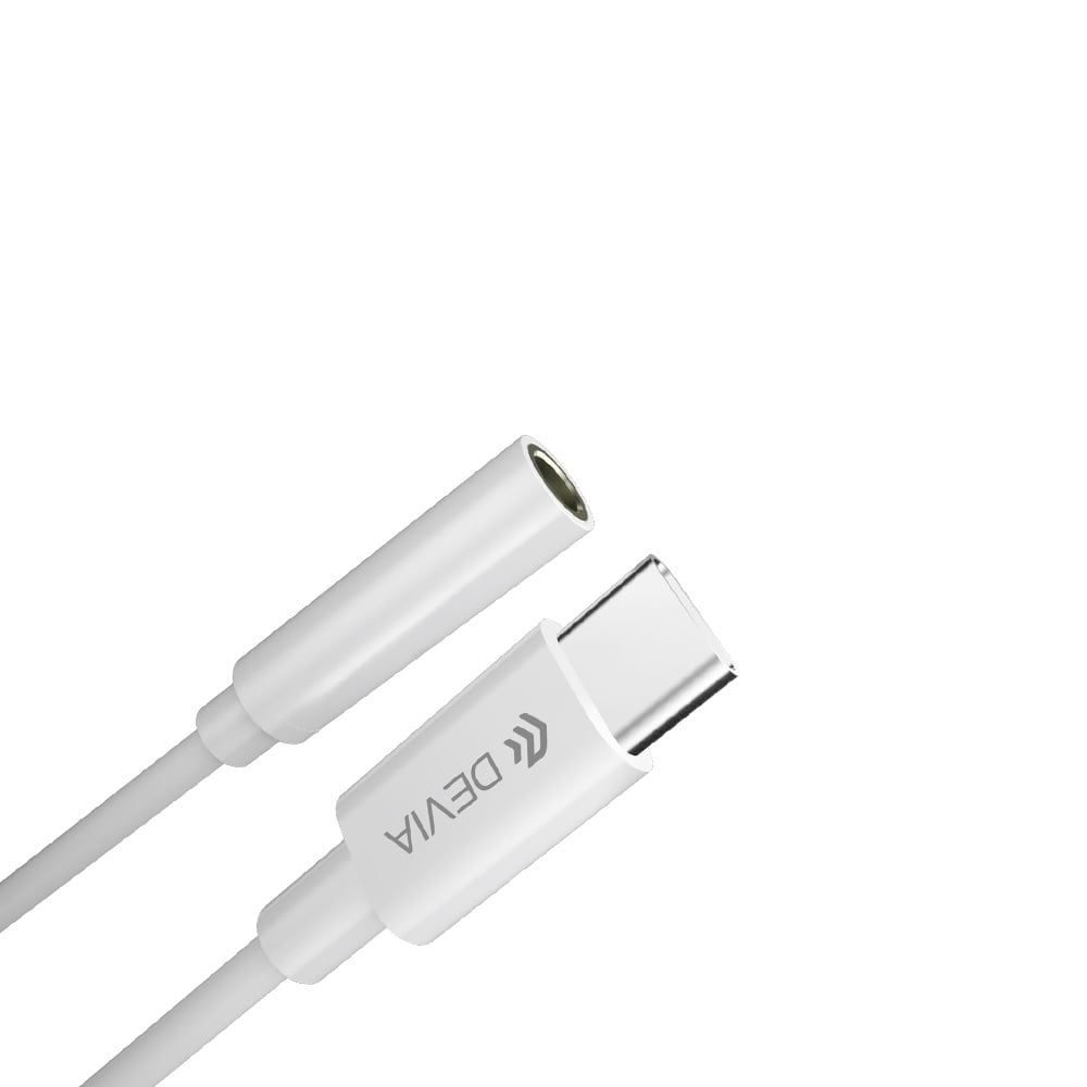 Devia EC608 Μετατροπέας USB-C male σε 3.5mm female Λευκό 1τμχ