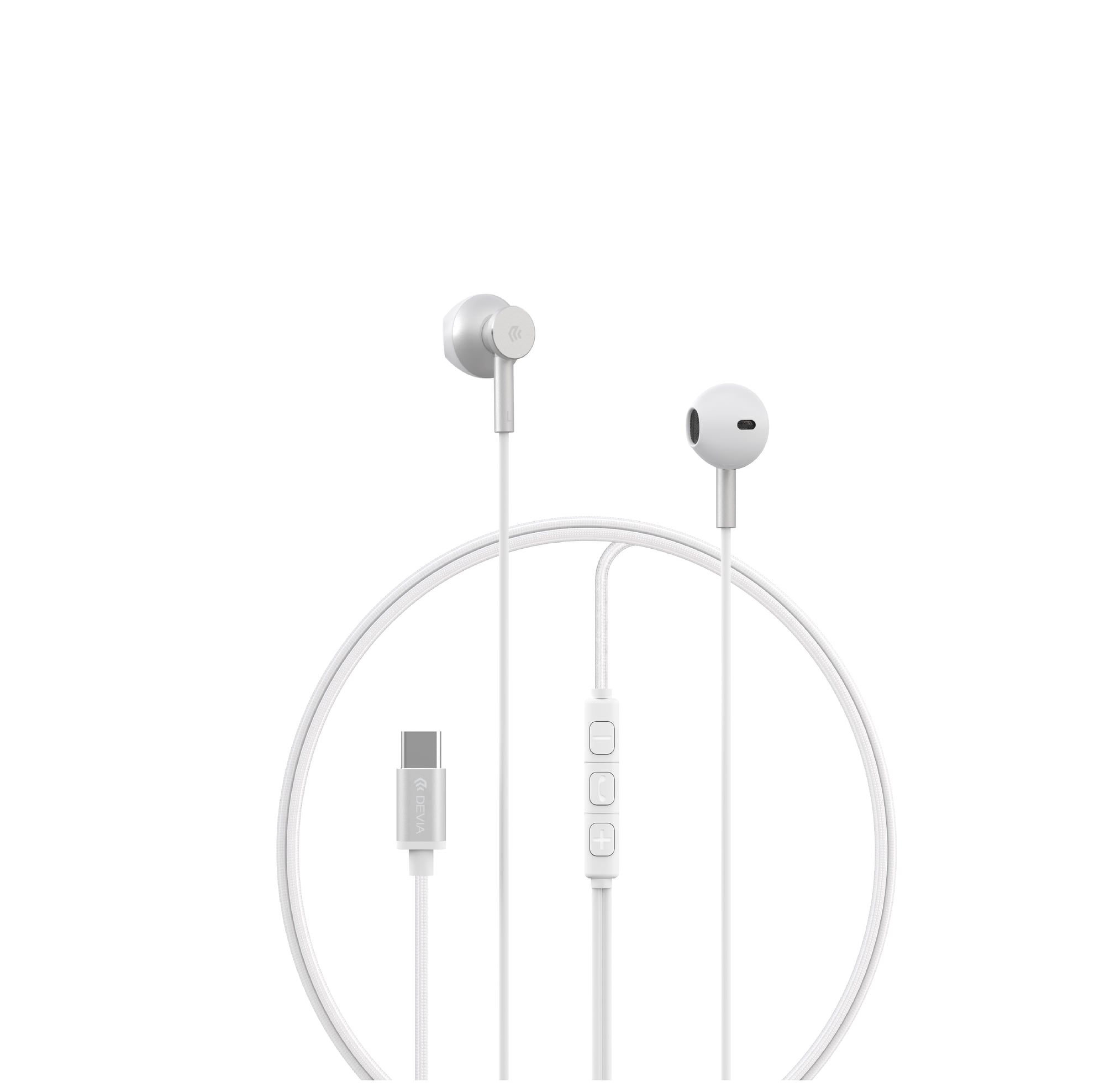 Devia Metal EM113 In-ear Handsfree Ακουστικά με Βύσμα USB-C Ασημί