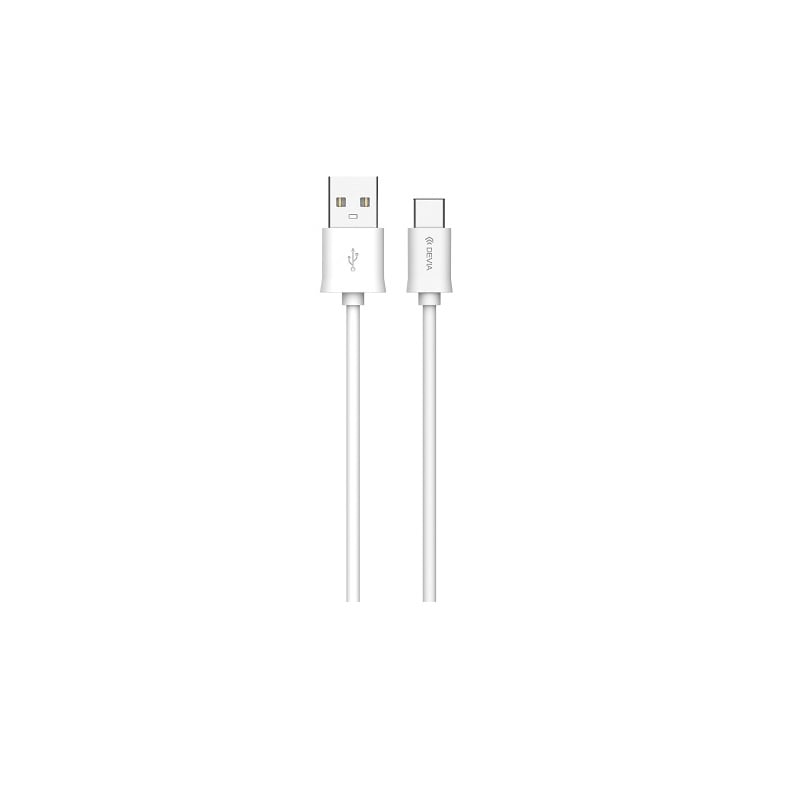 Devia USB 2.0 Cable USB-C male - USB-A Λευκό 2m DVCB-312038