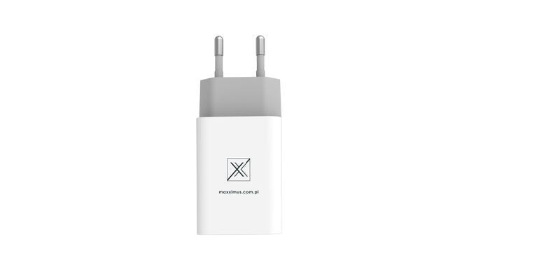 Maxximus Φορτιστής με 2 Θύρες USB-A και Καλώδιο USB-C Λευκός