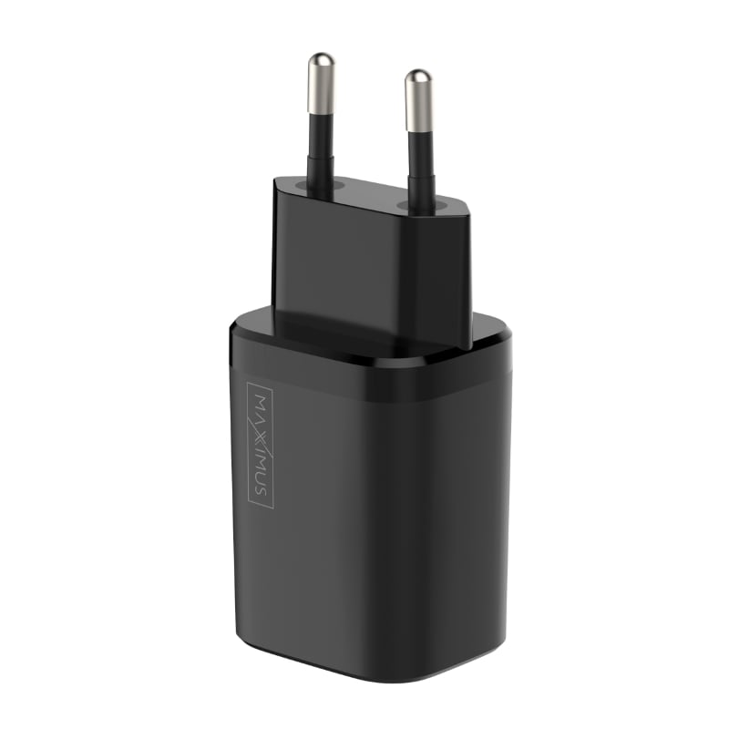 Maxximus Φορτιστής Χωρίς Καλώδιο με Θύρα USB-A και Θύρα USB-C 30W Power Delivery Μαύρος (MX Carbon)