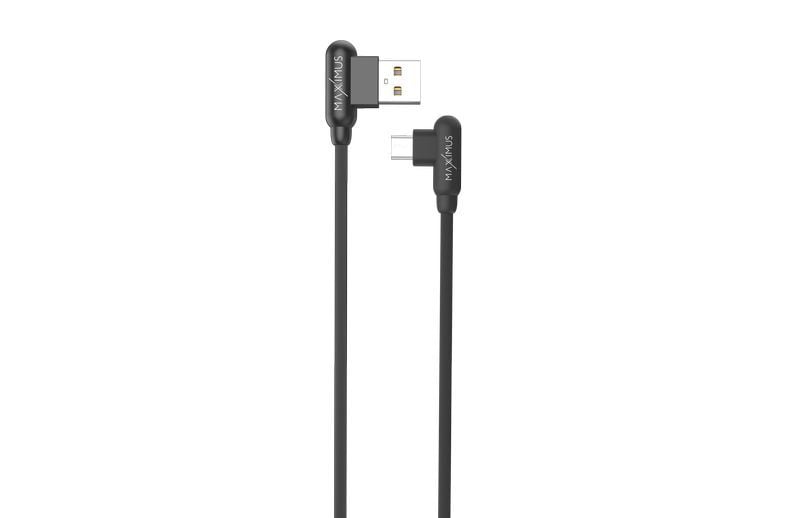 Maxximus Angle (90°) USB 2.0 to micro USB Cable Μαύρο 1m