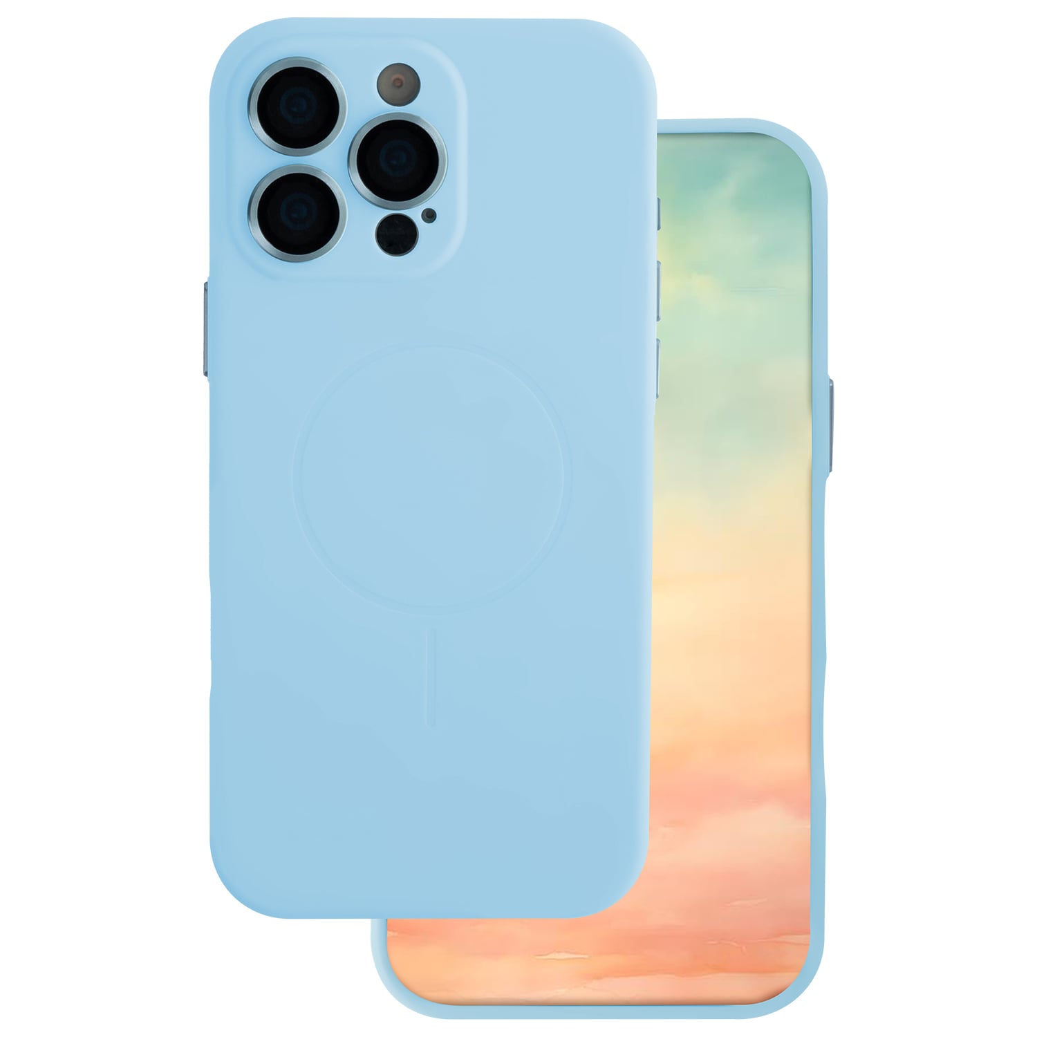 TelForceOne Ultra Trendy Vivid Thin Mag Back Cover Tempered Glass / Σιλικόνης Μπλε (iPhone 12)