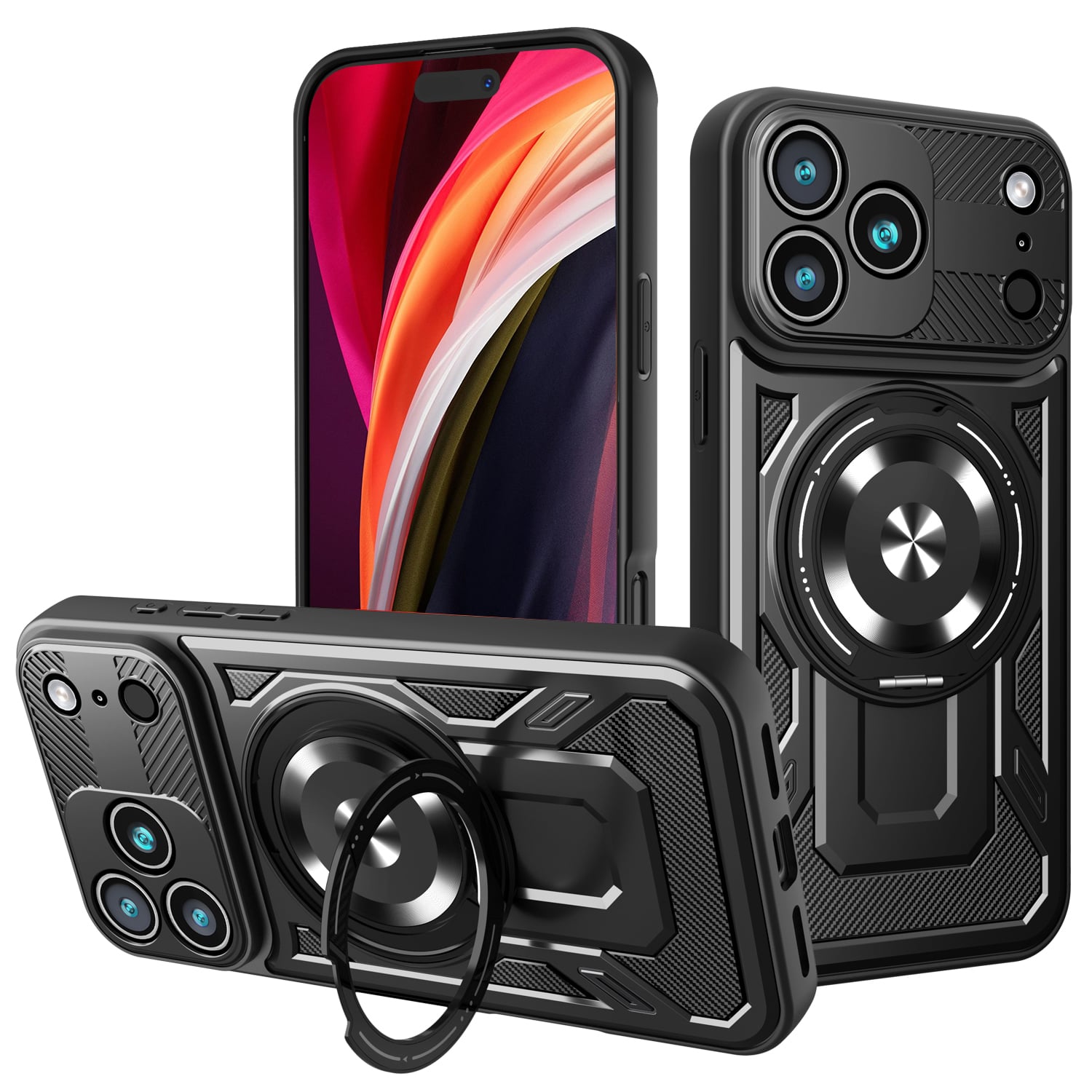 Defender Armor Mag Back Cover Μεταλλικό Μαύρο (iPhone 17 Pro Max)