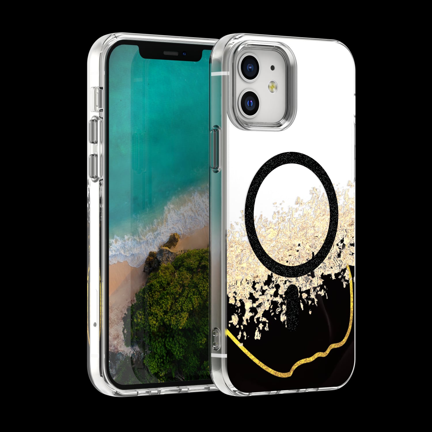 Epoxy Mag Back Cover Μαύρο (iPhone 12 / 12 Pro)