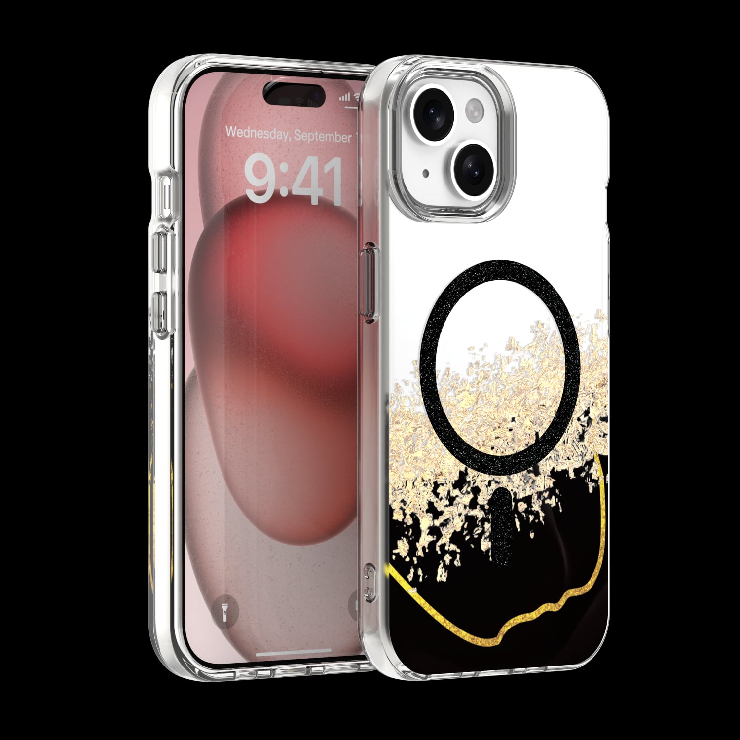Epoxy Mag Back Cover Μαύρο (iPhone 15)