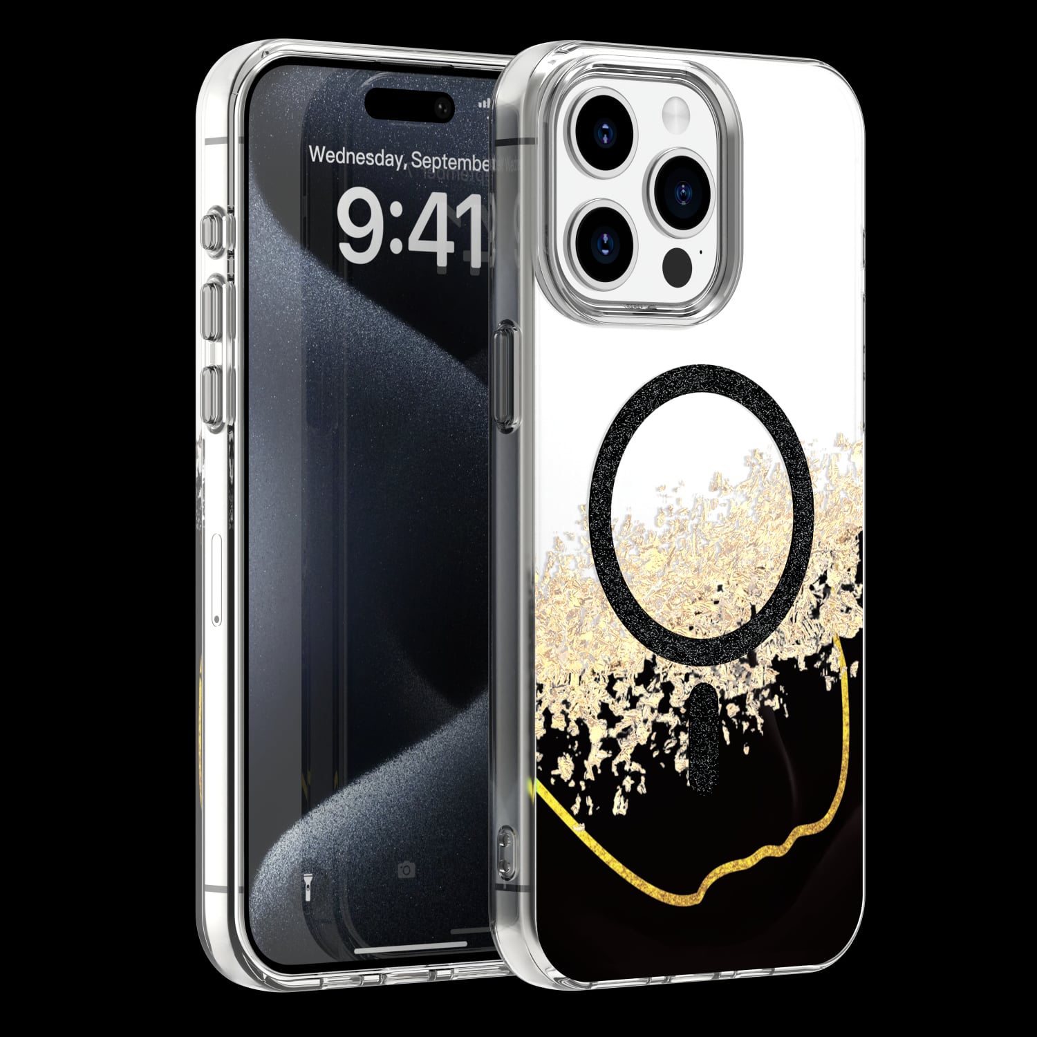 Epoxy Mag Back Cover Μαύρο (iPhone 15 Pro)