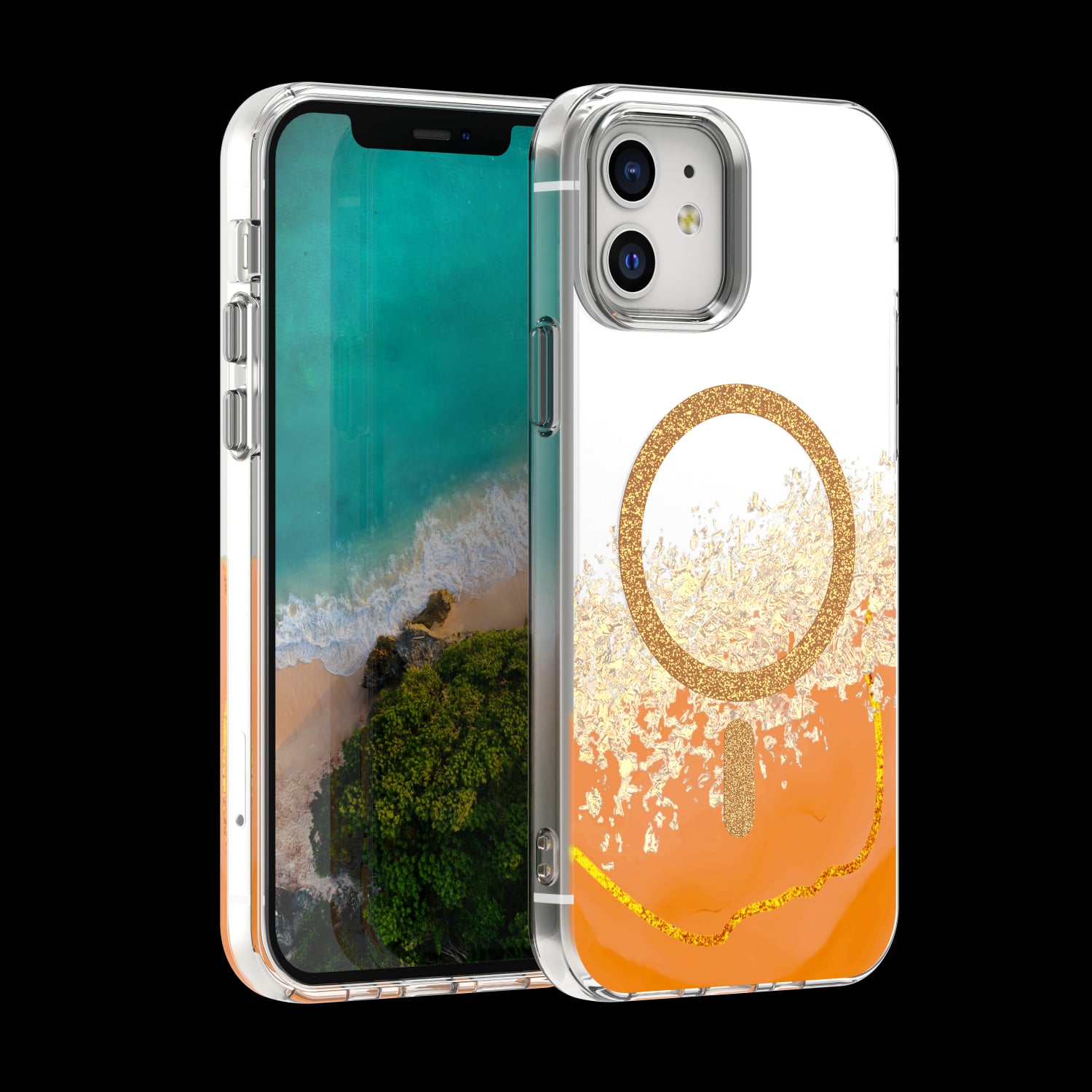 Epoxy Mag Back Cover Πορτοκαλί (iPhone 12 / 12 Pro)