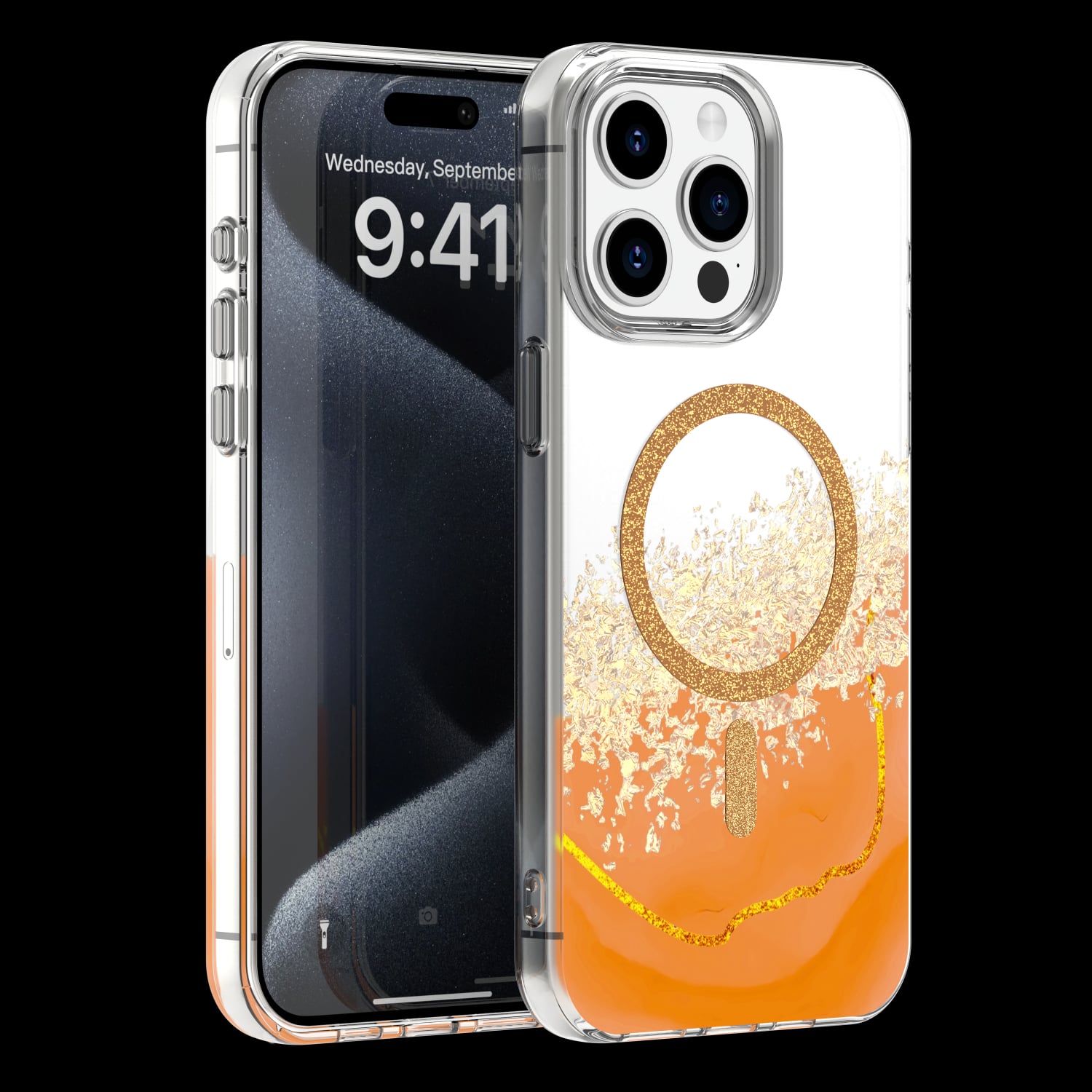 Epoxy Mag Back Cover Πορτοκαλί (iPhone 15 Pro)
