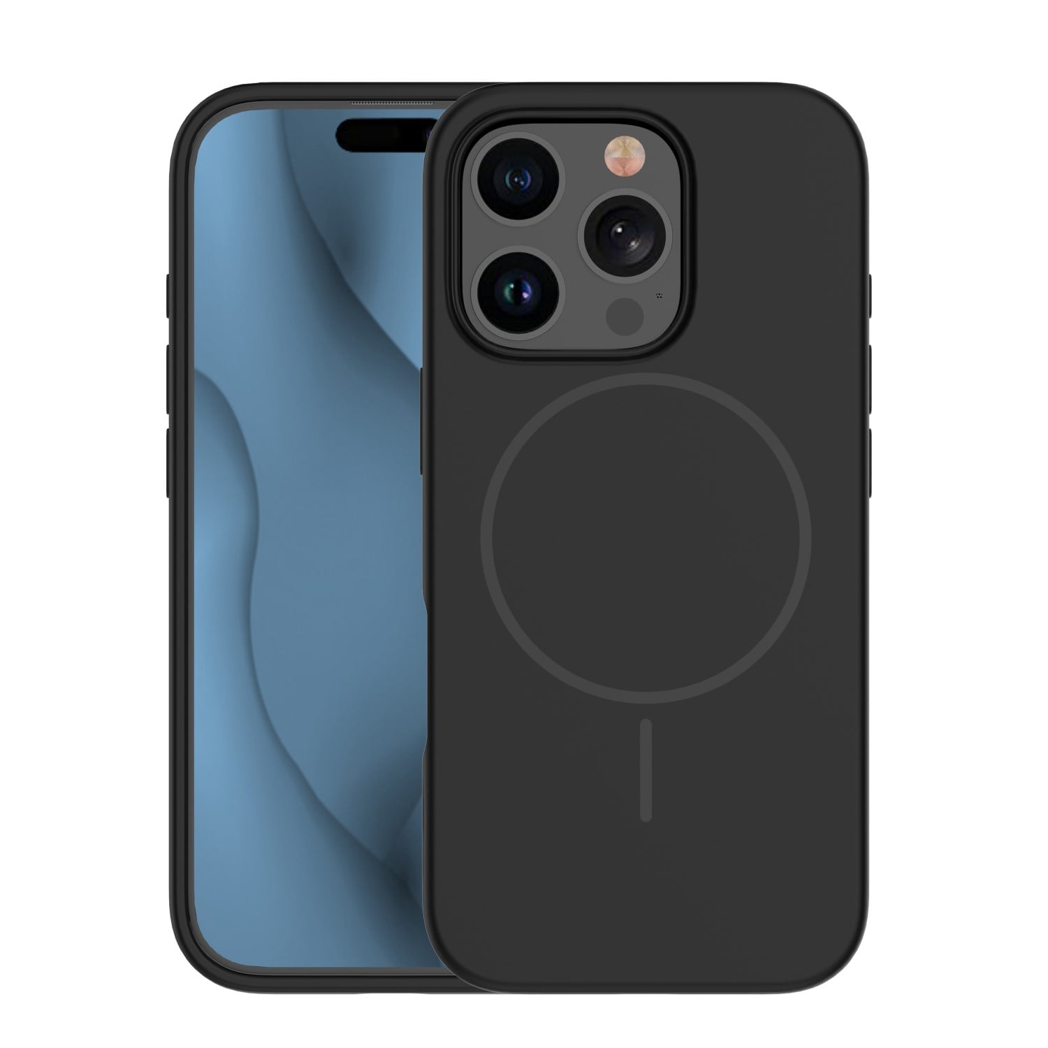 TelForceOne Silicone Thin Mag Back Cover Σιλικόνης Μαύρο (iPhone 15 Pro)