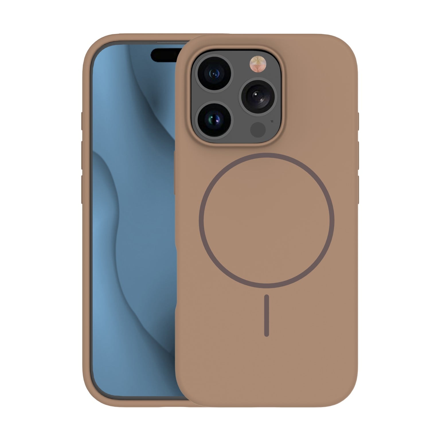 TelForceOne Silicone Thin Mag Back Cover Σιλικόνης Καφέ (iPhone 12 / 12 Pro)