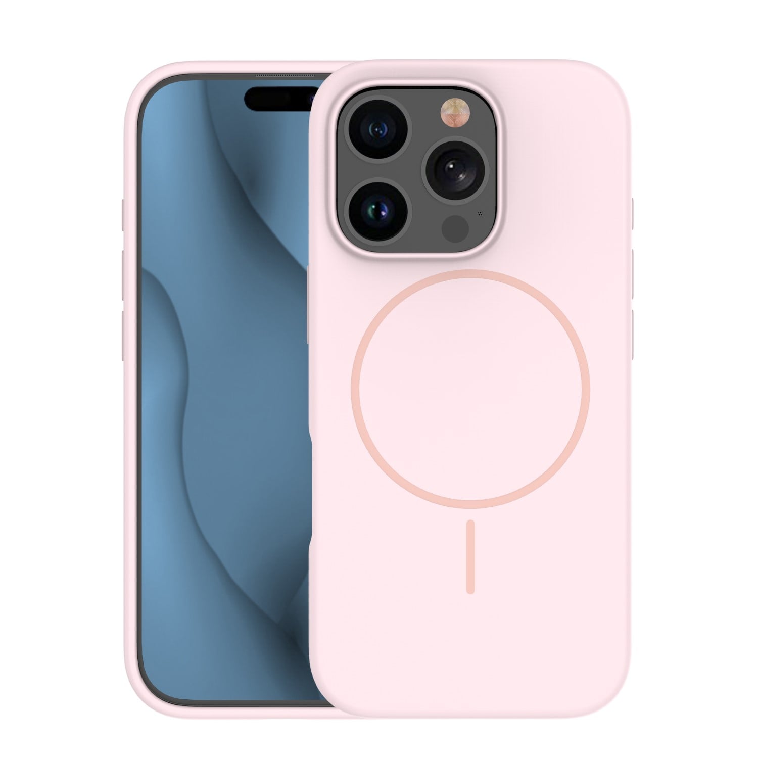 TelForceOne Silicone Thin Mag Back Cover Σιλικόνης Ροζ (iPhone 15)
