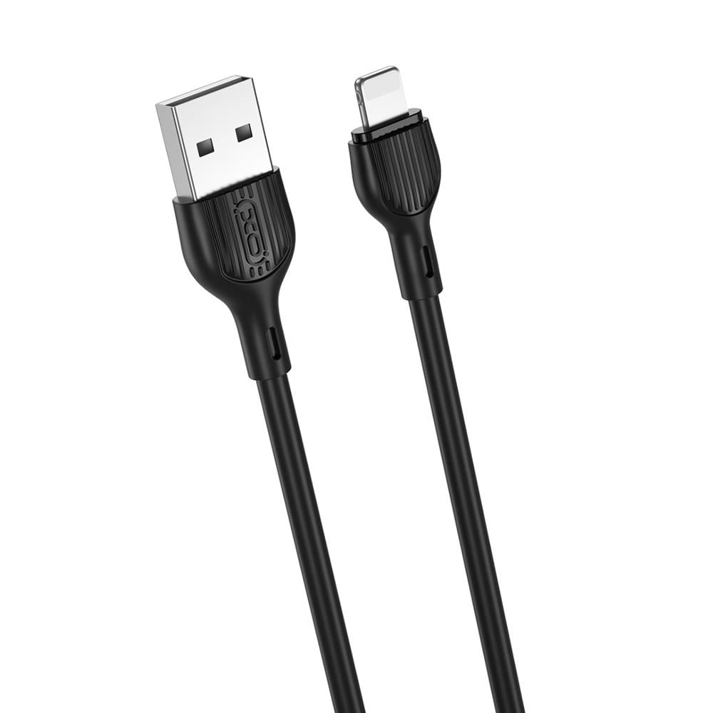 XO NB200 2.1A USB-A to Lightning Cable Μαύρο 1m (16.005.0134)