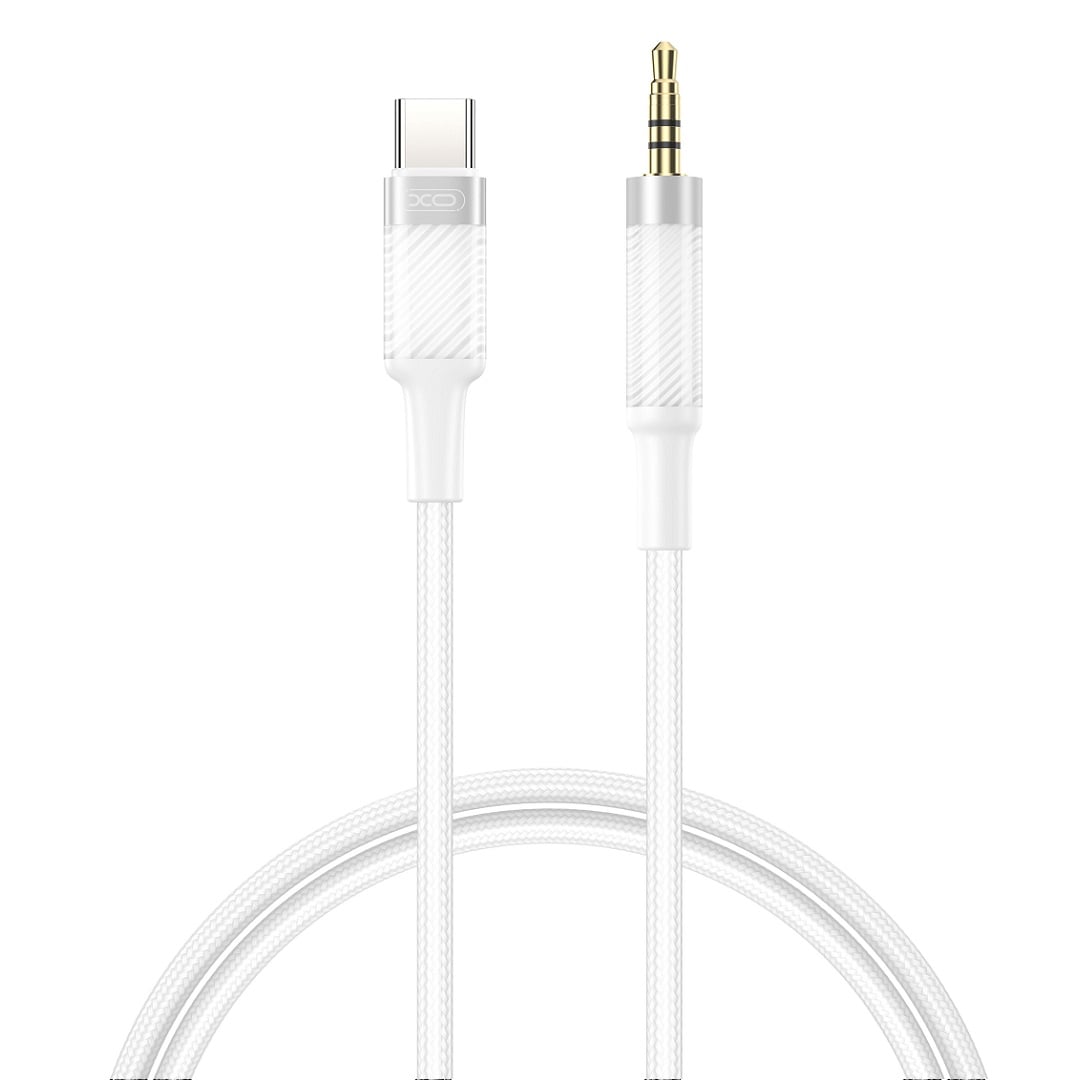 XO USB 2.0 Cable USB-C male - 3.5mm Λευκό 1m 16.005.0367