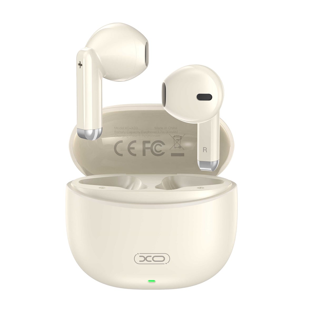 XO X33 Tws In-ear Bluetooth Handsfree Ακουστικά με Θήκη Φόρτισης Μπεζ
