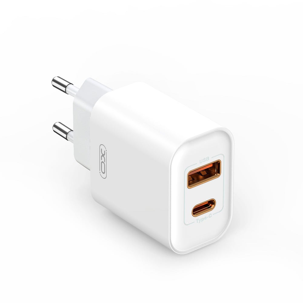 XO Φορτιστής Χωρίς Καλώδιο με Θύρα USB-A και Θύρα USB-C 20W Power Delivery Λευκός (CE12)