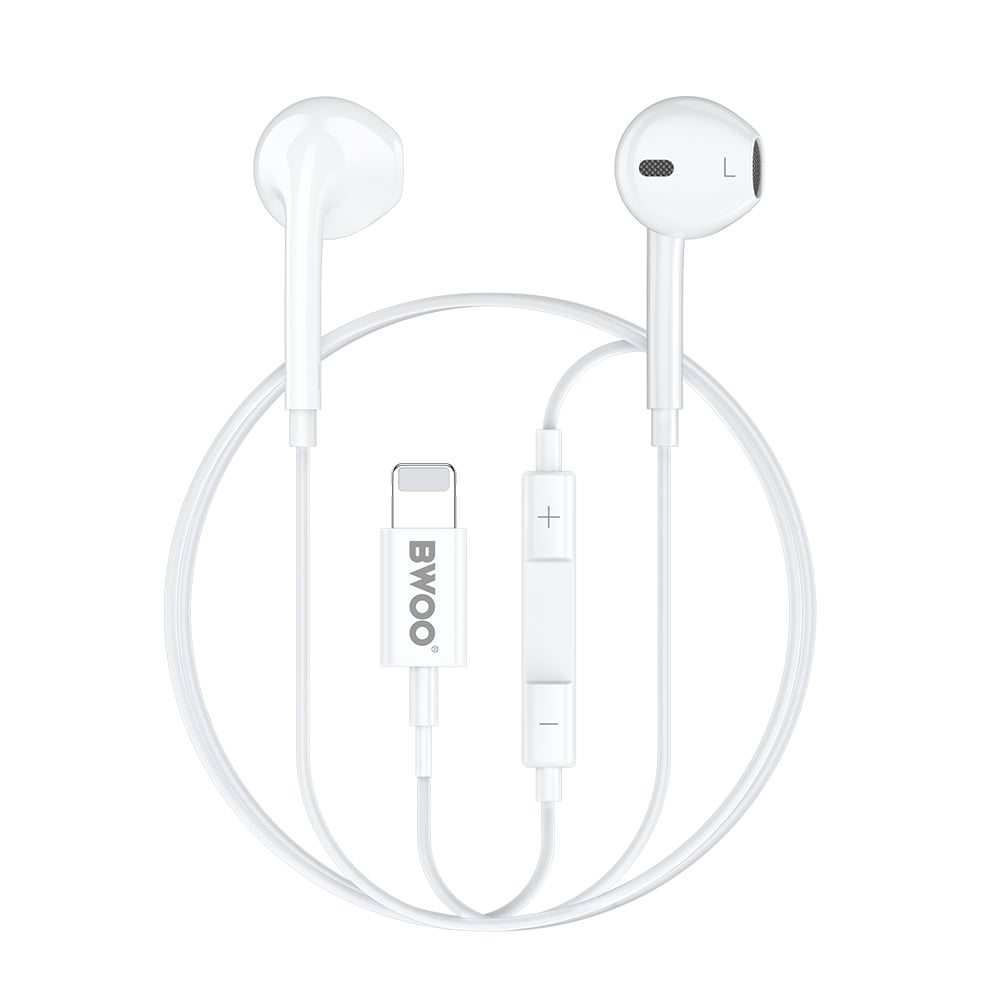 BWOO HF179 Earbuds Handsfree Ακουστικά με Βύσμα Lightning Λευκό