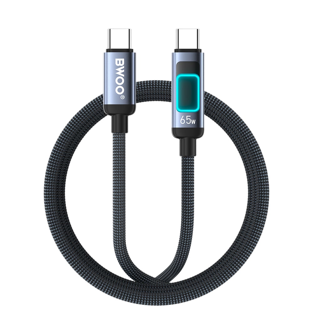 BWOO Braided USB 2.0 Cable USB-C male - USB-C 60W Μαύρο