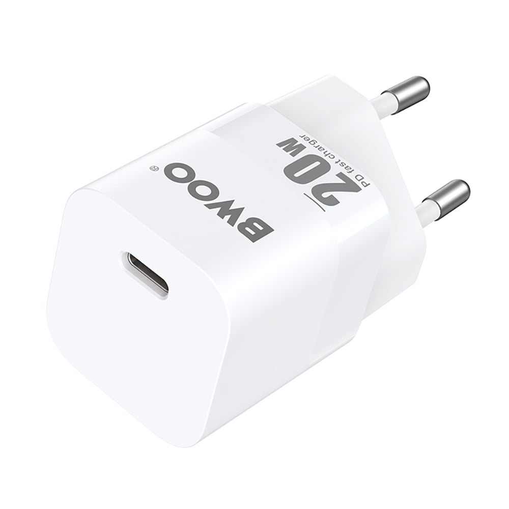 BWOO Φορτιστής Χωρίς Καλώδιο με Θύρα USB-C 20W Power Delivery Λευκός (CDA155)