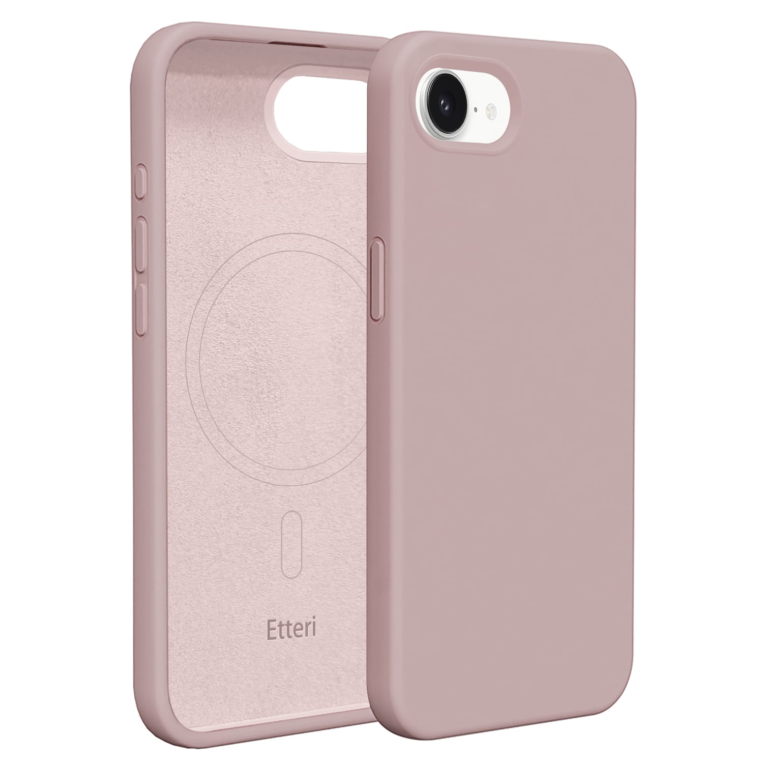 Etteri Back Cover Σιλικόνης / Tempered Glass Ροζ (iPhone 17e / 16e)