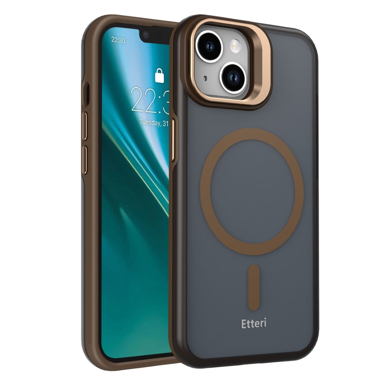 Etteri Back Cover Σιλικόνης Καφέ (iPhone 15)