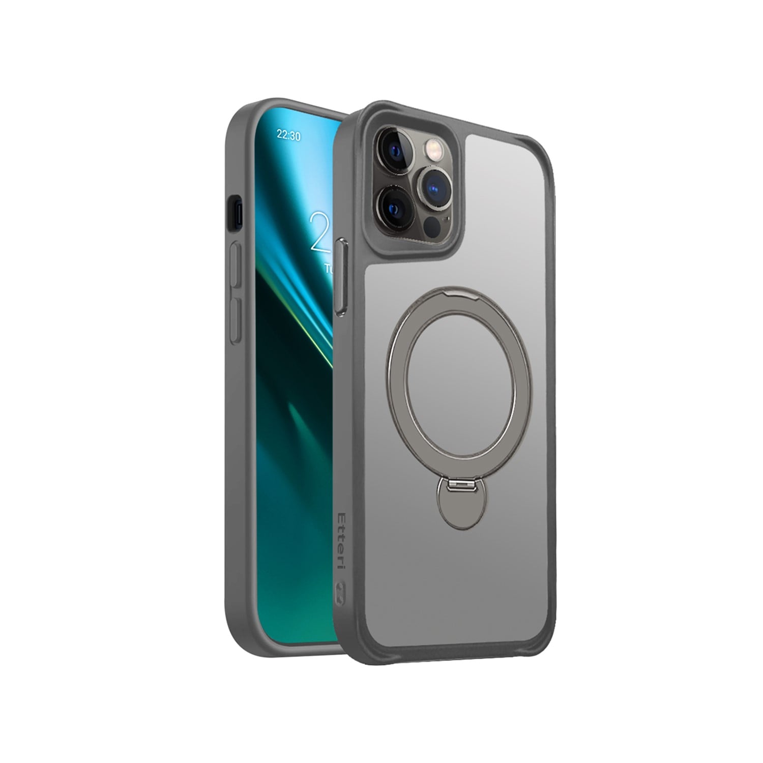 Etteri Back Cover Σιλικόνης / Πλαστικό Γκρι (iPhone 12 / 12 Pro)