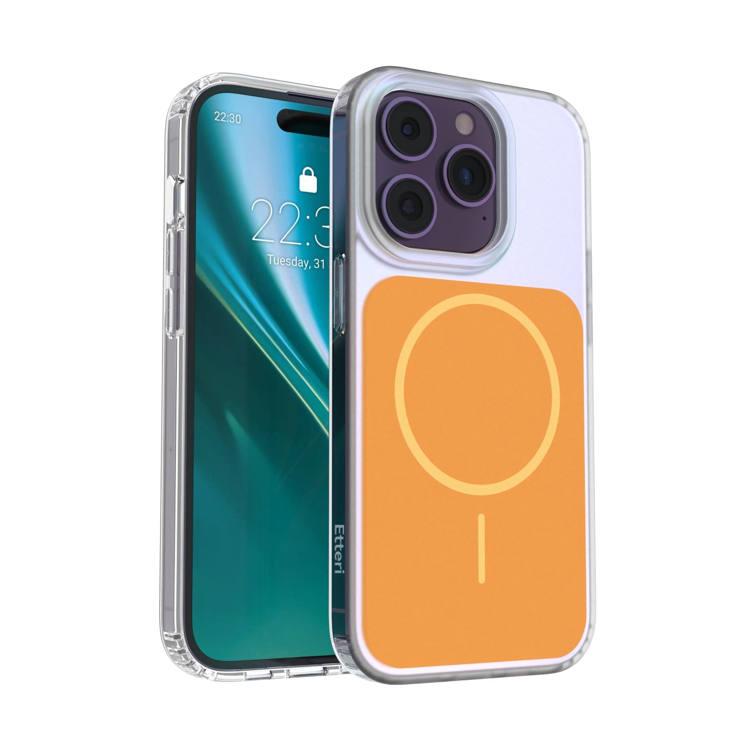 Etteri Hidden Pearl Back Cover Πλαστικό Πορτοκαλί (iPhone 14 Pro)