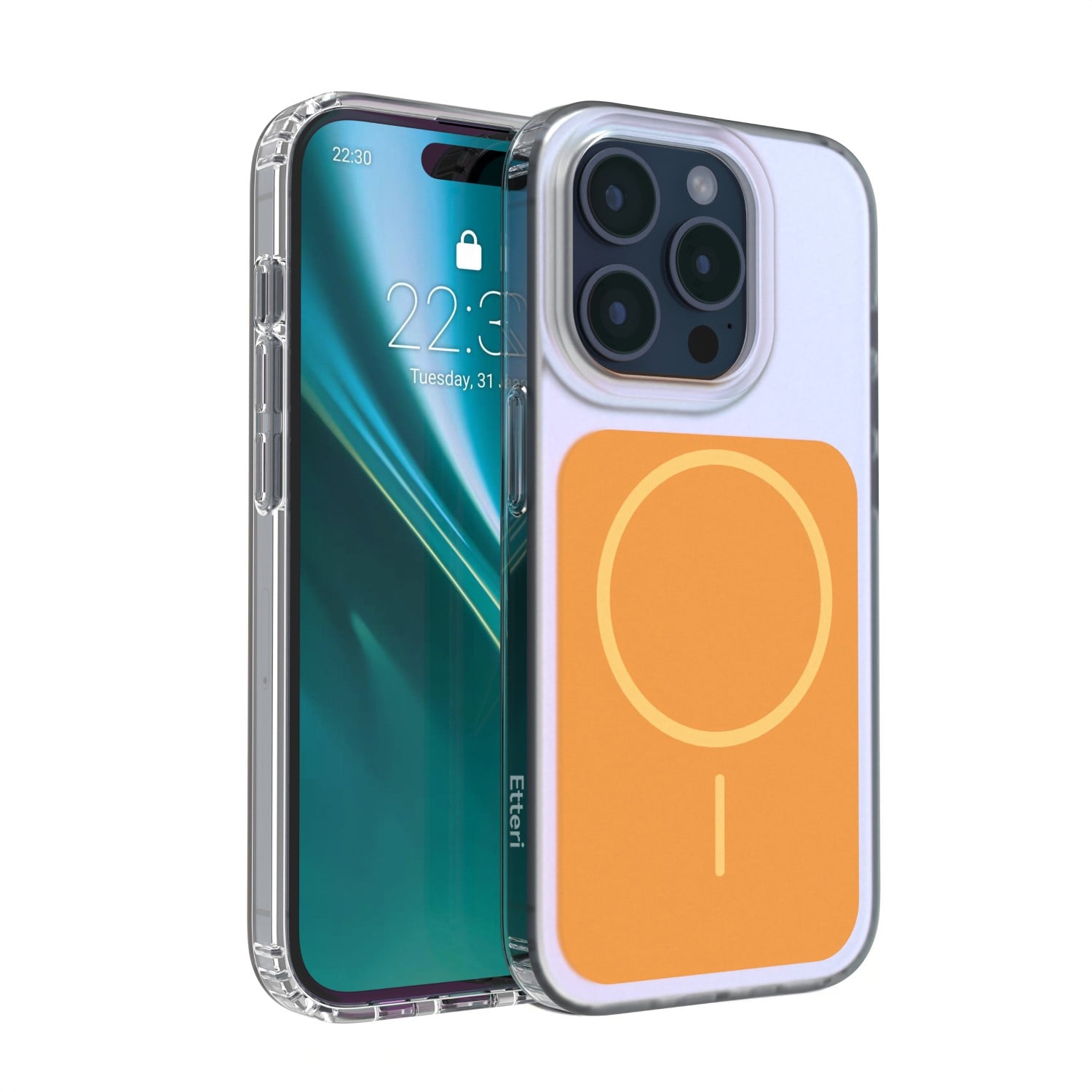 Etteri Hidden Pearl Back Cover Πλαστικό Πορτοκαλί (iPhone 15 Pro)