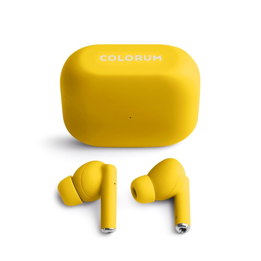 Colorum In-ear Bluetooth Handsfree Ακουστικά με Θήκη Φόρτισης Κίτρινα