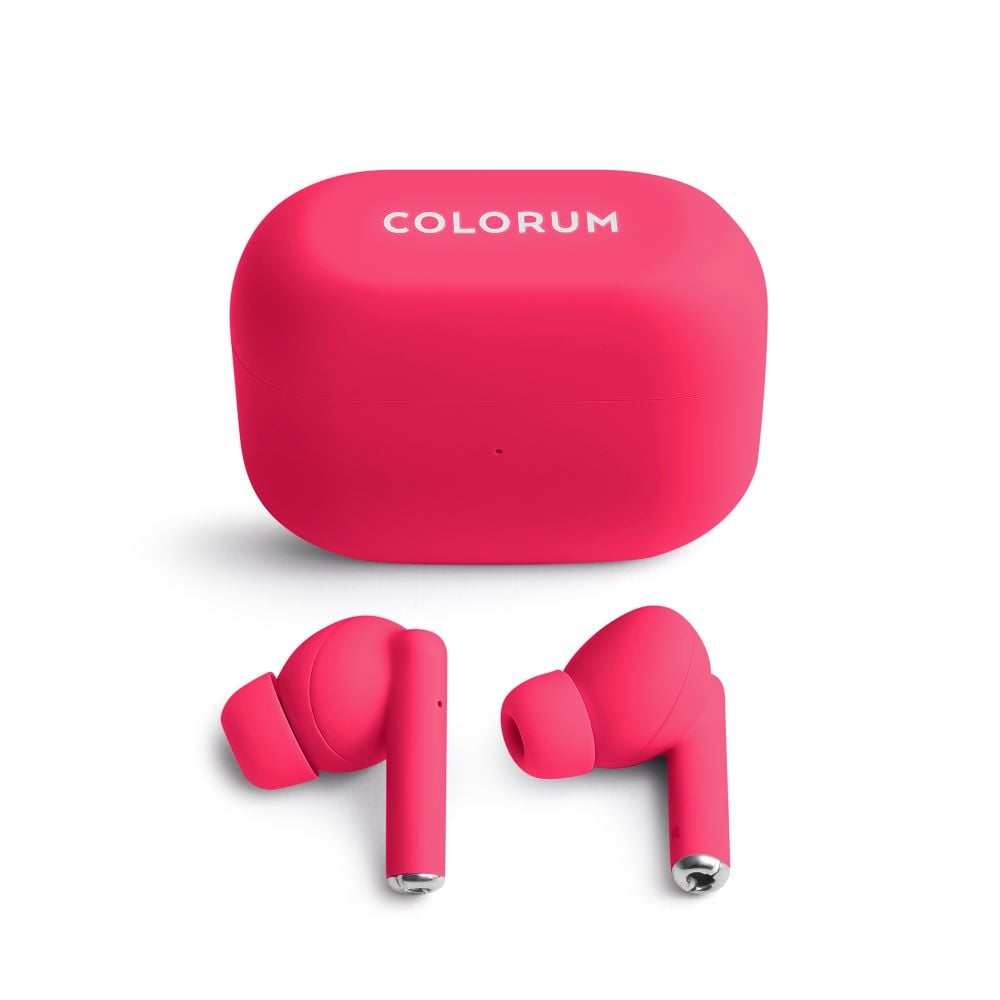 Colorum In-ear Bluetooth Handsfree Ακουστικά με Θήκη Φόρτισης Magenta